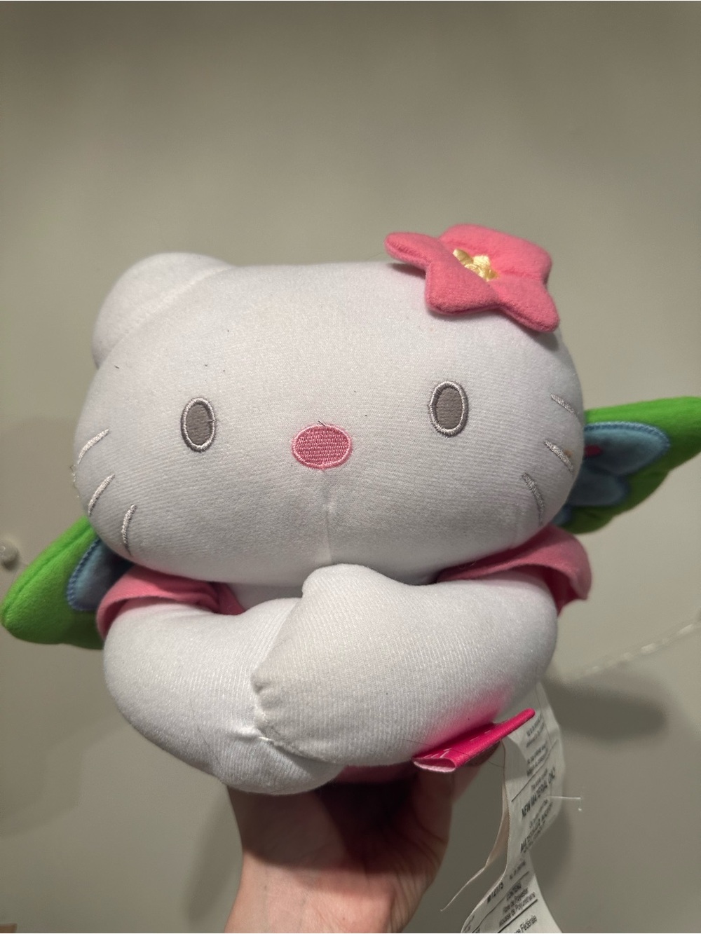 Hello Kitty Plush Pillow Butterfly Stuffed Animal Toy Lying Down Flying Pink
